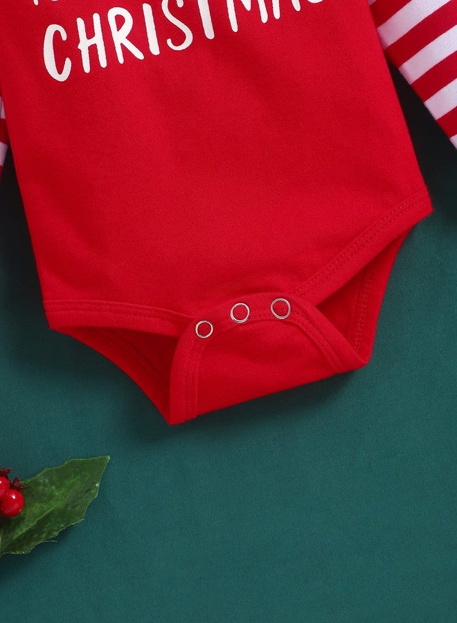 bilison My 1st Christmas Outfit Newborn Baby Boy Long Sleeve Romper Striped Pants with Hat Christmas Clothes Sets - Image 5