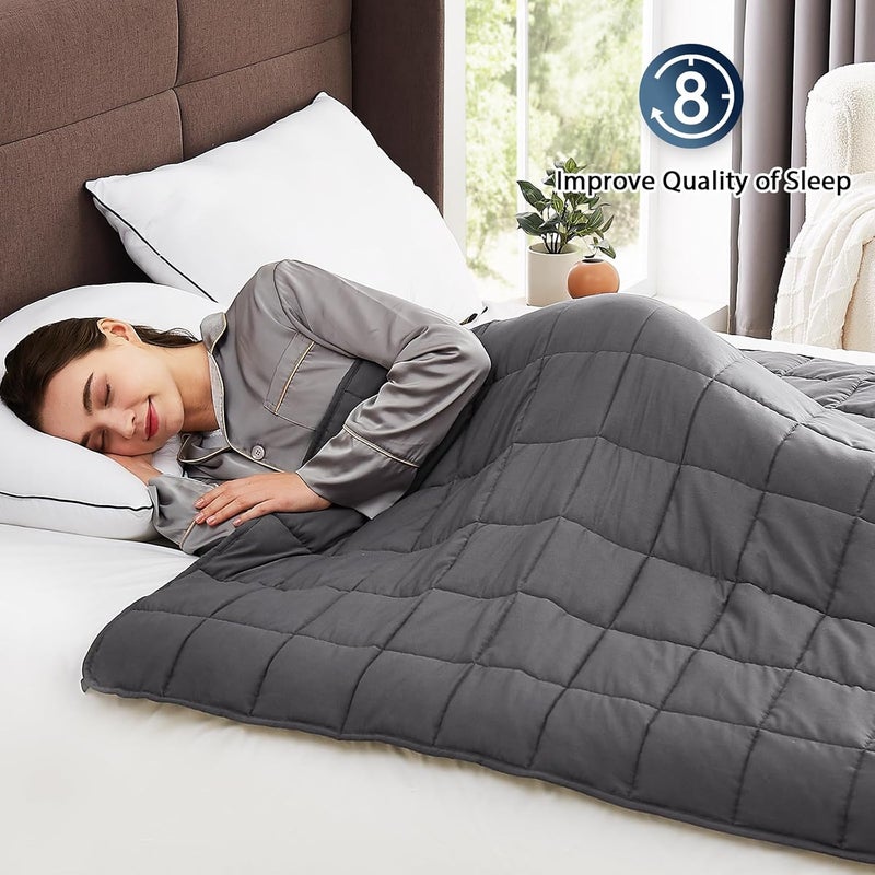 CuteKing Weighted Blanket for Adults (20lbs, 48"x72", Grey) Heavy Blanket for 180-190lbs, Weighted Blanket for Cooling & Heating with Premium Glass Beads, Soft Thick Blanket for Adult All-Season - Image 2