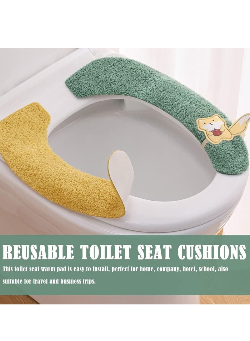 KASTWAVE 4 Pairs of Cute Reusable Toilet Seat Cushions - Soft, Washable, and Universal Toilet Seat Cover Pads for Enhanced Comfort - Image 2