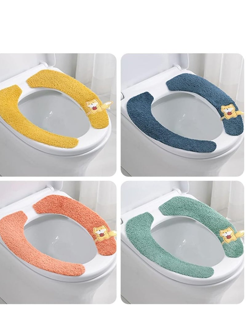 KASTWAVE 4 Pairs of Cute Reusable Toilet Seat Cushions - Soft, Washable, and Universal Toilet Seat Cover Pads for Enhanced Comfort - Image 5