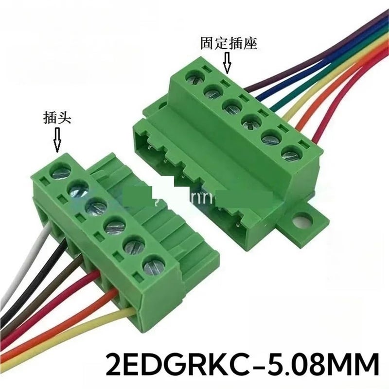2EDGRKC 5.08mm كتلة طرفية برغي رسو بدون لحام موصل 8P أخضر PCB قابس توصيل - Image 4