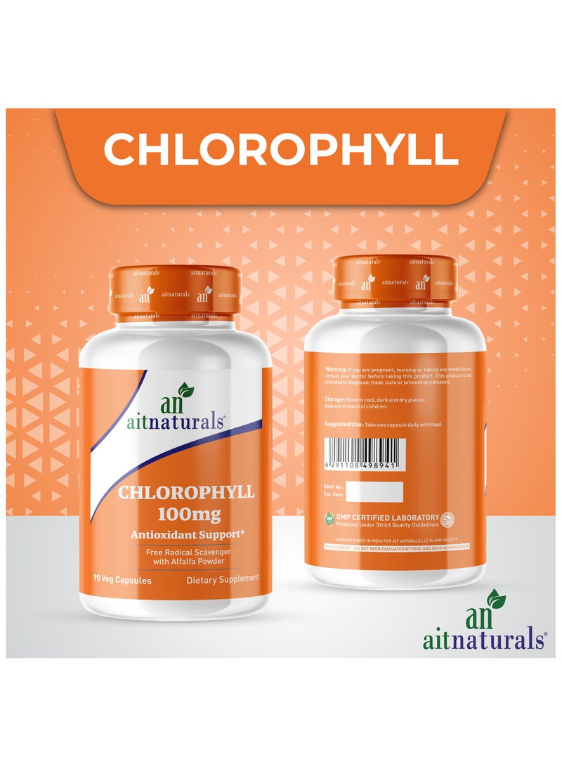 Chlorophyll 100 mg with Alfalfa Powder, 90 Veg Capsules - view 3