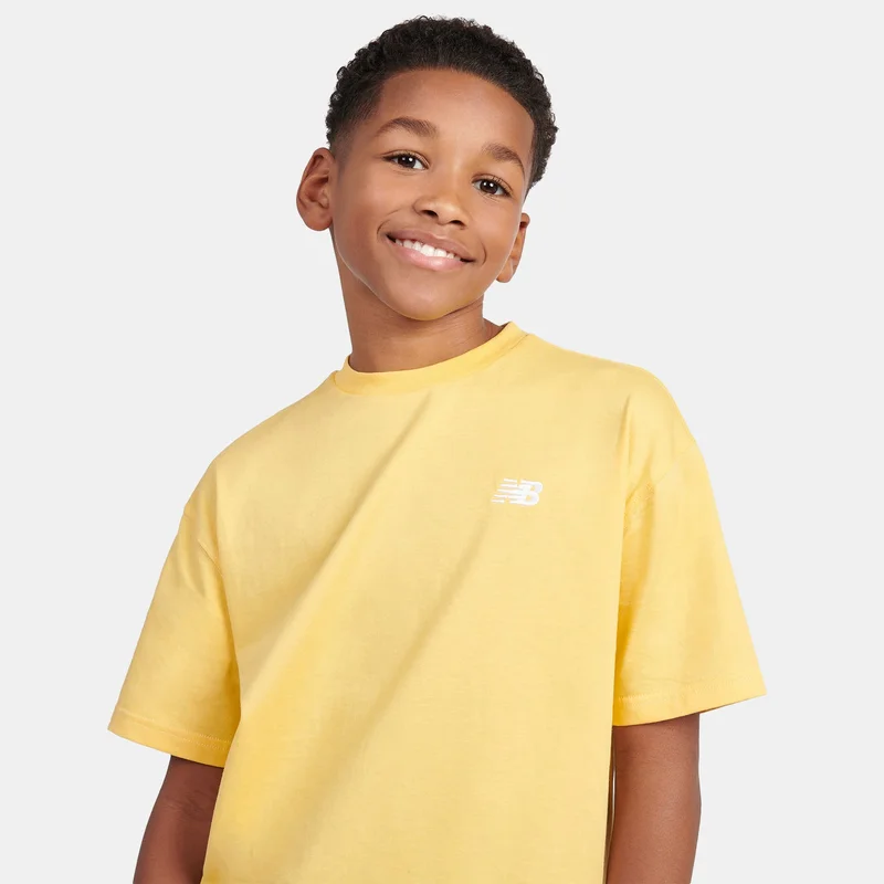 New Balance Yellow Kids' Jersey Small Logo T-Shirt  | Best Price UAE