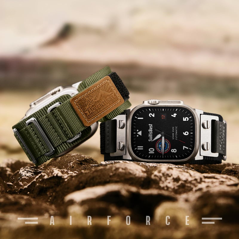 Suitisbest أساور Suitisbest المتينة متوافقة مع ساعة آبل ألترا بحجم 49mm 46mm 45mm 44mm 42mm، حزام معدني رياضي من النايلون العسكري بثلاث حلقات متين لسلسلة iWatch 11 10 9 8 7 6 5 4 3، SE 3 2 1، ألترا 3 2 1 - Image 4