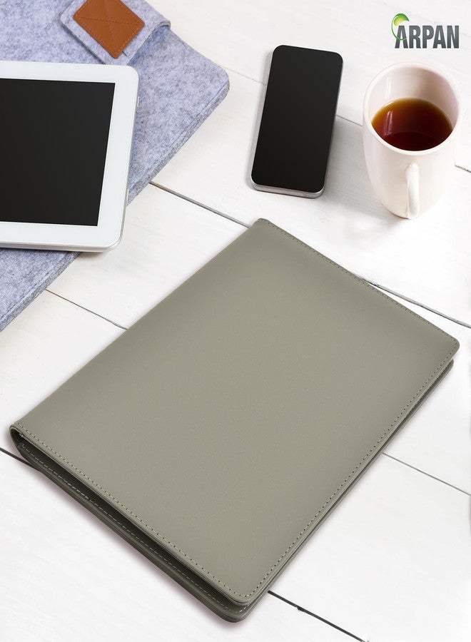 Arpan A4 Certificate Presentation Folder, Faux Leather Document Organizer, Professional Portfolio Book, Conference Display Binder (Grey, 24 Pockets 48 Sides) - Image 4