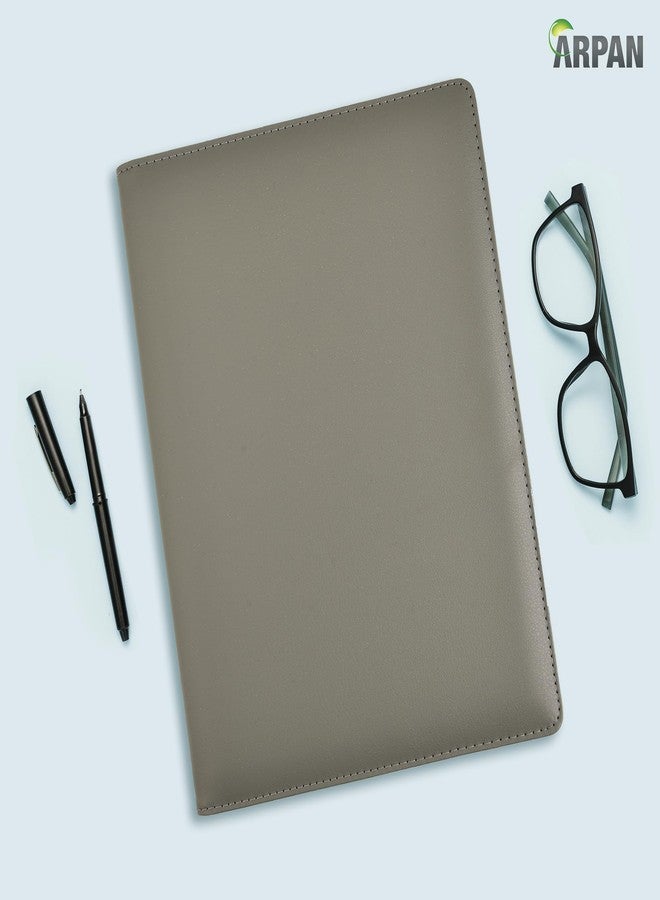 Arpan A4 Certificate Presentation Folder, Faux Leather Document Organizer, Professional Portfolio Book, Conference Display Binder (Grey, 24 Pockets 48 Sides) - Image 5