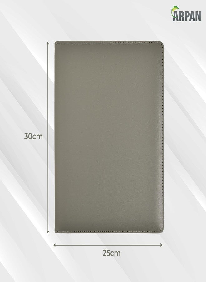 Arpan A4 Certificate Presentation Folder, Faux Leather Document Organizer, Professional Portfolio Book, Conference Display Binder (Grey, 24 Pockets 48 Sides) - Image 2
