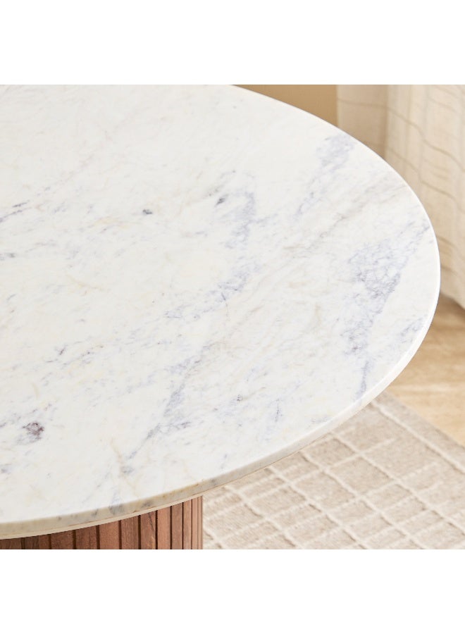 Home Box Fluted Round Dining Table for 4 with Marble Top - Image 2