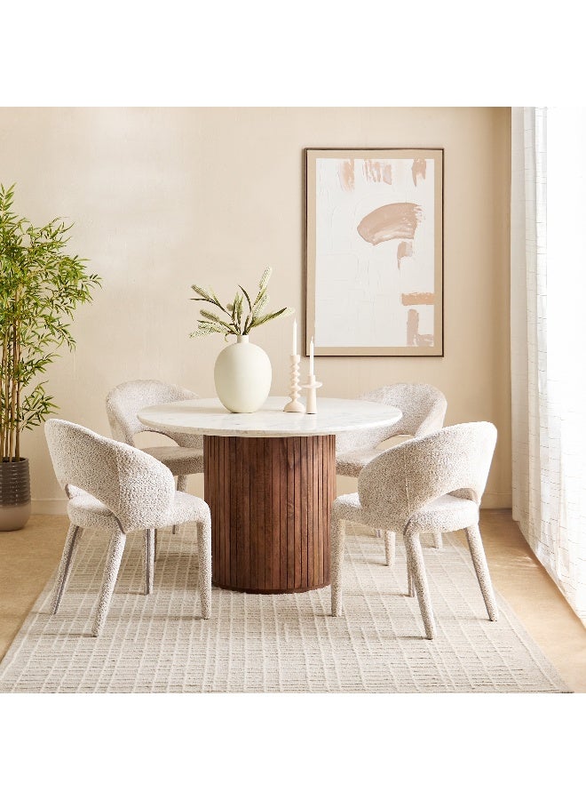 Home Box Fluted Round Dining Table for 4 with Marble Top - Image 4