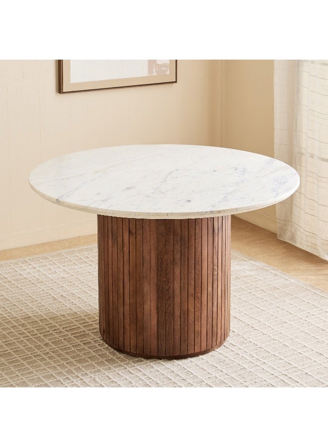 Home Box Fluted Round Dining Table for 4 with Marble Top - Image 1