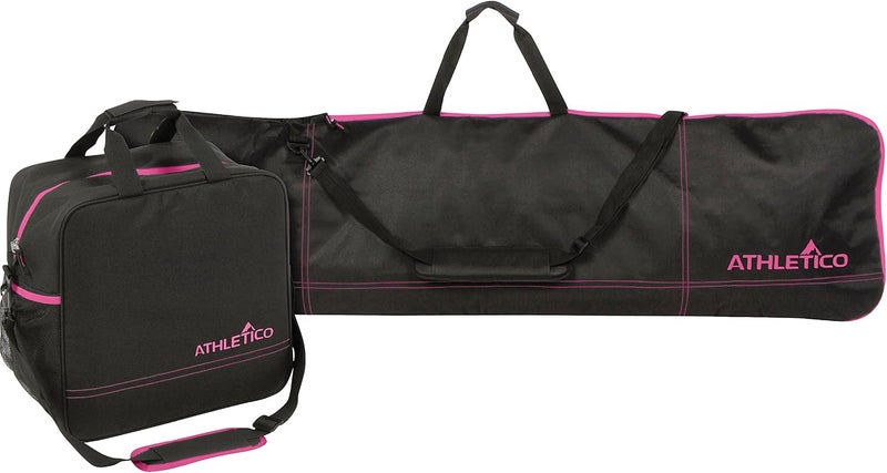 Athletico Two-Piece Snowboard and Boot Bag Combo | Store & Transport Snowboard Up to 165 CM and Boots Up To Size 13 | Includes 1 Snowboard Bag & 1 Boot Bag (Black) - Image 1