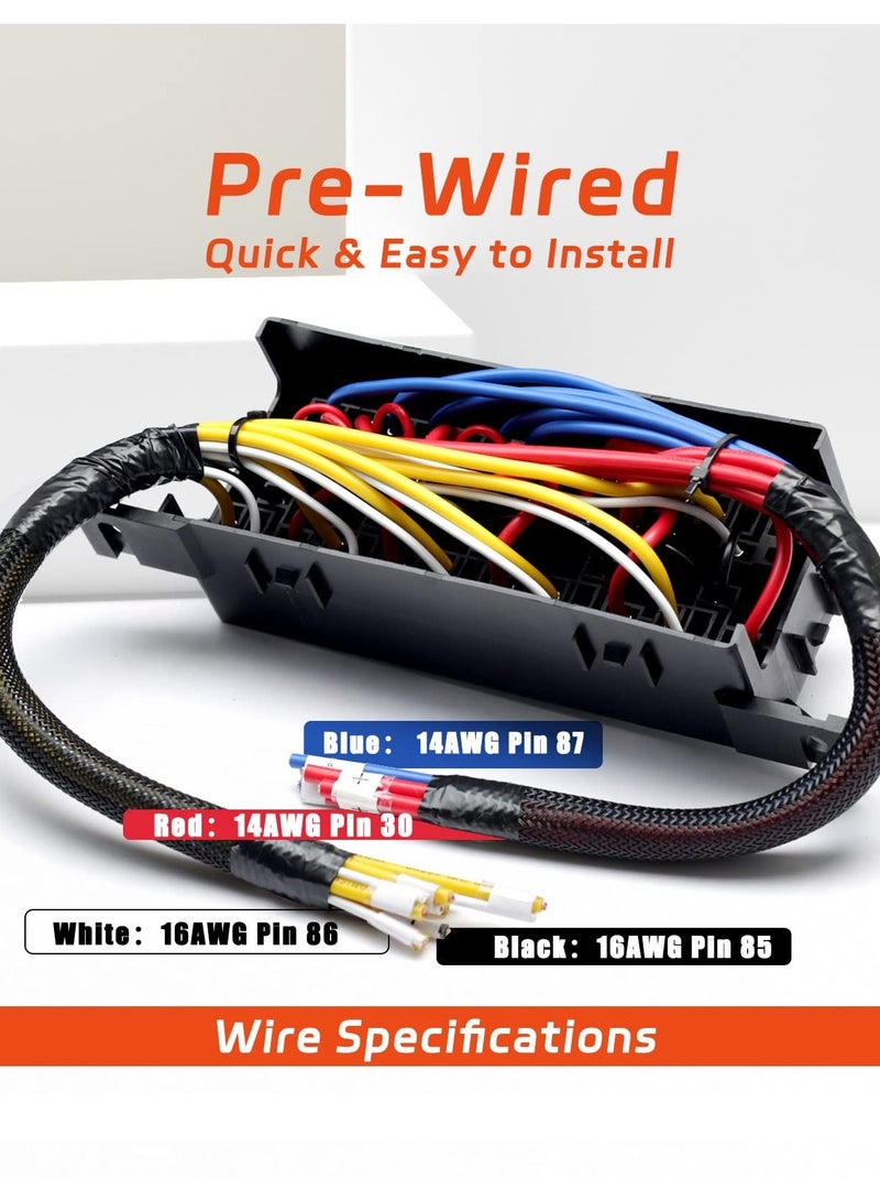 11 Way Fuse Relay Box Block 12V Pre-Wired, Automotive Universal Fuse Block with Relay Panel, 11 Slot Fuse Box and 6 Slot 4 Pin Relay Panel - for Vehicles, Cars, Marine, Boats - Image 3