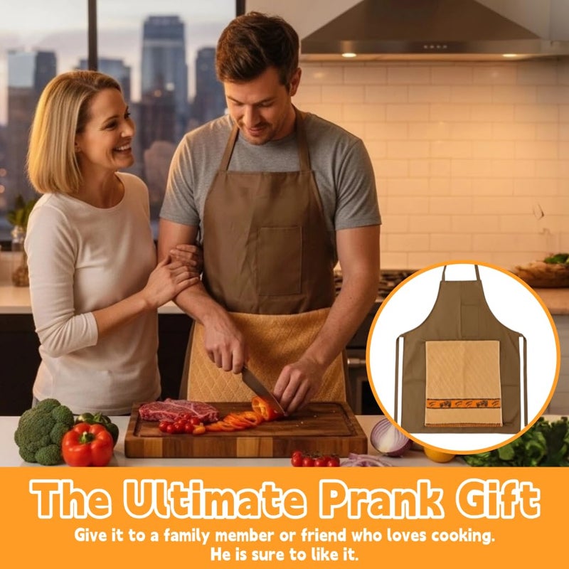 Treayes Chef's Prank Apron, Creative Prank Aprons For Men, The Ultimate Gag Gift Apron, Surprise Hiding In The Pocket Funny Gifts (1pc) - Image 2