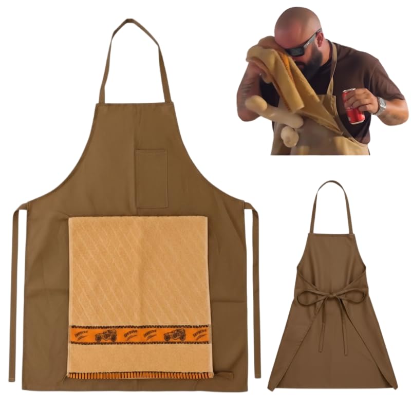 Treayes Chef's Prank Apron, Creative Prank Aprons For Men, The Ultimate Gag Gift Apron, Surprise Hiding In The Pocket Funny Gifts (1pc) - Image 1