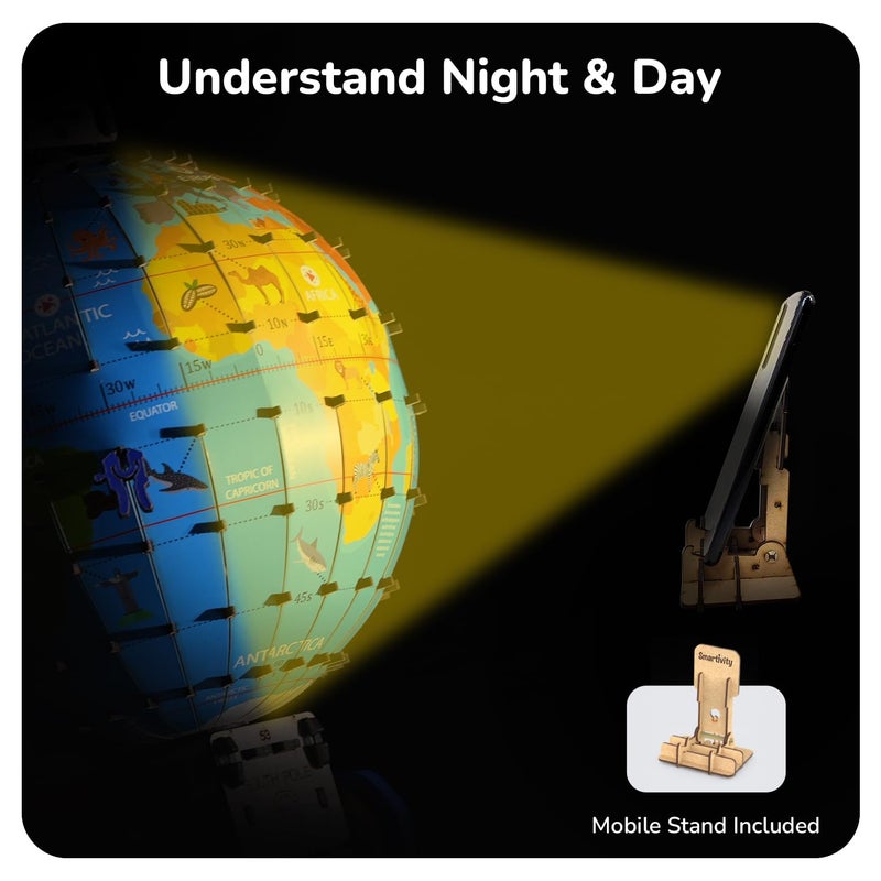 Smartivity لعبة الكرة الأرضية المستكشفة I تعتمد على الواقع المعزز للأطفال من 8-14 سنة | 1000+ حقيقة عن الحيوانات والمعالم والأماكن والمزيد | هدية عيد ميلاد للأولاد والبنات | لعبة تعليمية STEM افعلها بنفسك للأطفال - Image 4