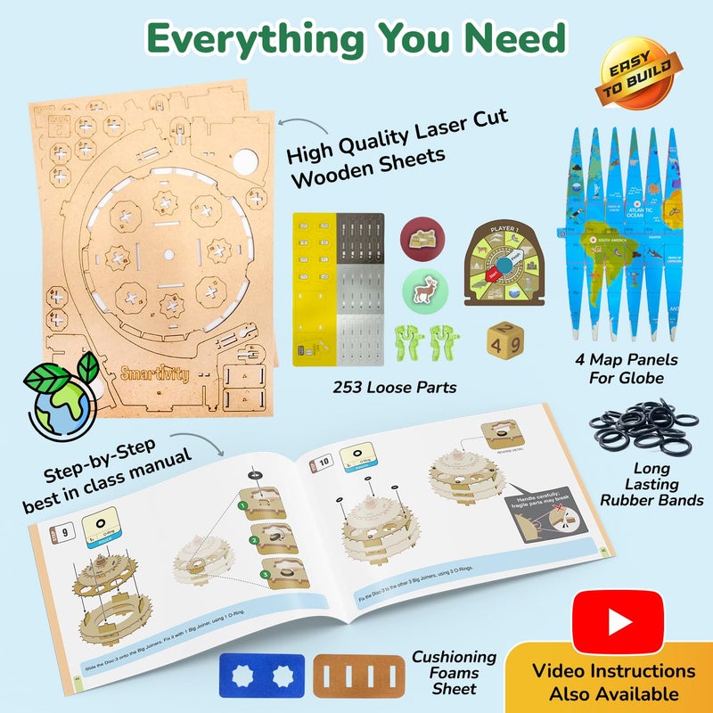 Smartivity لعبة الكرة الأرضية المستكشفة I تعتمد على الواقع المعزز للأطفال من 8-14 سنة | 1000+ حقيقة عن الحيوانات والمعالم والأماكن والمزيد | هدية عيد ميلاد للأولاد والبنات | لعبة تعليمية STEM افعلها بنفسك للأطفال - Image 5