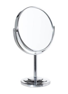 Generic Double Sided Magnification Mirror and Regular 360 Rotating, Cosmetic Chrome Mirror with Stand 5inch Base, 1X and 5X Magnifying Makeup Mirror on Stand for Bedroom and Bathroom, Free Standing Desk (6'')  - Image 1