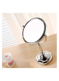 Generic Double Sided Magnification Mirror and Regular 360 Rotating, Cosmetic Chrome Mirror with Stand 5inch Base, 1X and 5X Magnifying Makeup Mirror on Stand for Bedroom and Bathroom, Free Standing Desk (6'')  - Image 3