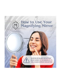 Generic Double Sided Magnification Mirror and Regular 360 Rotating, Cosmetic Chrome Mirror with Stand 5inch Base, 1X and 5X Magnifying Makeup Mirror on Stand for Bedroom and Bathroom, Free Standing Desk (6'')  - Image 4