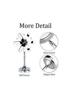 Generic Double Sided Magnification Mirror and Regular 360 Rotating, Cosmetic Chrome Mirror with Stand 5inch Base, 1X and 5X Magnifying Makeup Mirror on Stand for Bedroom and Bathroom, Free Standing Desk (6'')  - Image 5