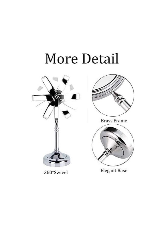Generic - Double Sided Magnification Mirror and Regular 360 Rotating, Cosmetic Chrome Mirror with Stand 5inch Base, 1X and 5X Magnifying Makeup Mirror on Stand for Bedroom and Bathroom, Free Standing Desk (6'') - Image 1