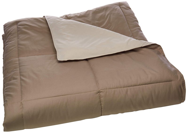 Modern Threads Down Alternative Microfiber Quilted Reversible Comforter  Duvet Insert  Soft Comfortable Alternative to Goose Down  Bedding for All Seasons StoneChampagne FullQueen - Image 1