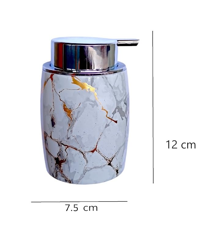 LAGETCeramic Soap Dispenser 300ml - Refillable Handwash Pump Bottle for Bathroom or Kitchen, Stylish Liquid Soap Dispenser for Sink Countertops - Image 4
