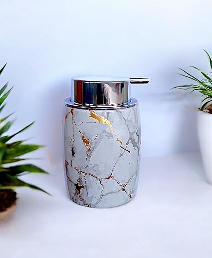 LAGETCeramic Soap Dispenser 300ml - Refillable Handwash Pump Bottle for Bathroom or Kitchen, Stylish Liquid Soap Dispenser for Sink Countertops - Image 2