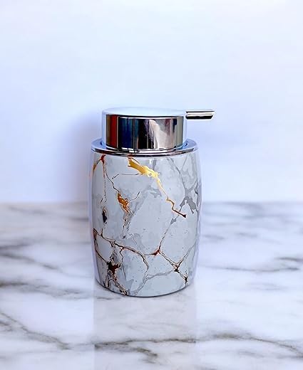 LAGETCeramic Soap Dispenser 300ml - Refillable Handwash Pump Bottle for Bathroom or Kitchen, Stylish Liquid Soap Dispenser for Sink Countertops - Image 5