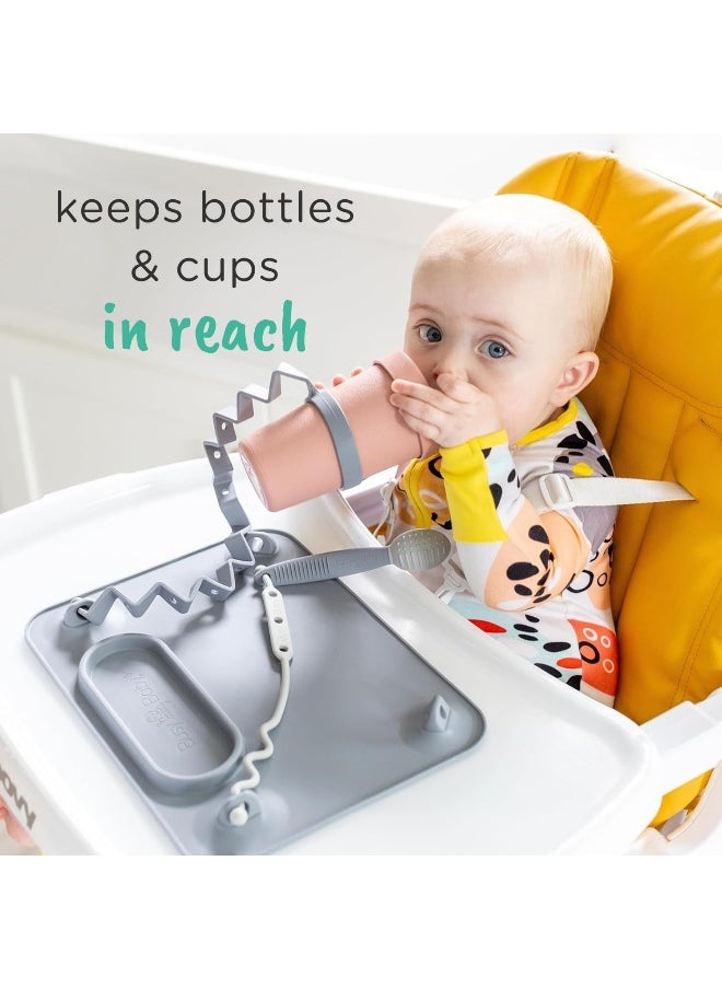 Busy Baby Busy Baby Bottle Bungee - Sippy Cup Strap - Keeps Bottles and Sippy Cups Off The Floor - Food Grade Silicone - Dishwasher Safe (Blue)  - Image 2