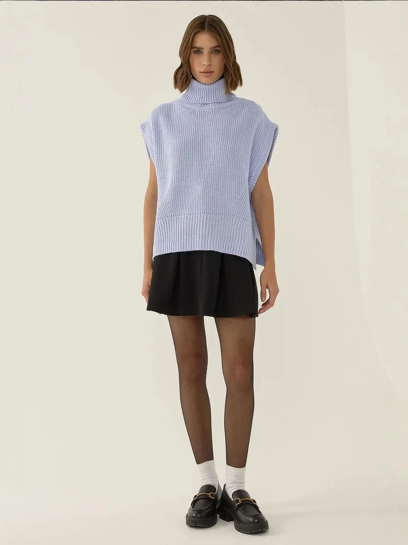 HICCUP Relaxed Fit Turtleneck Sweater Vest