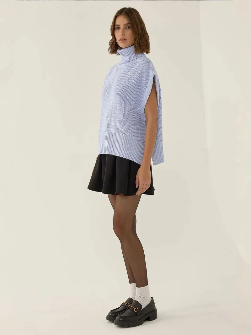 HICCUP Relaxed Fit Turtleneck Sweater Vest