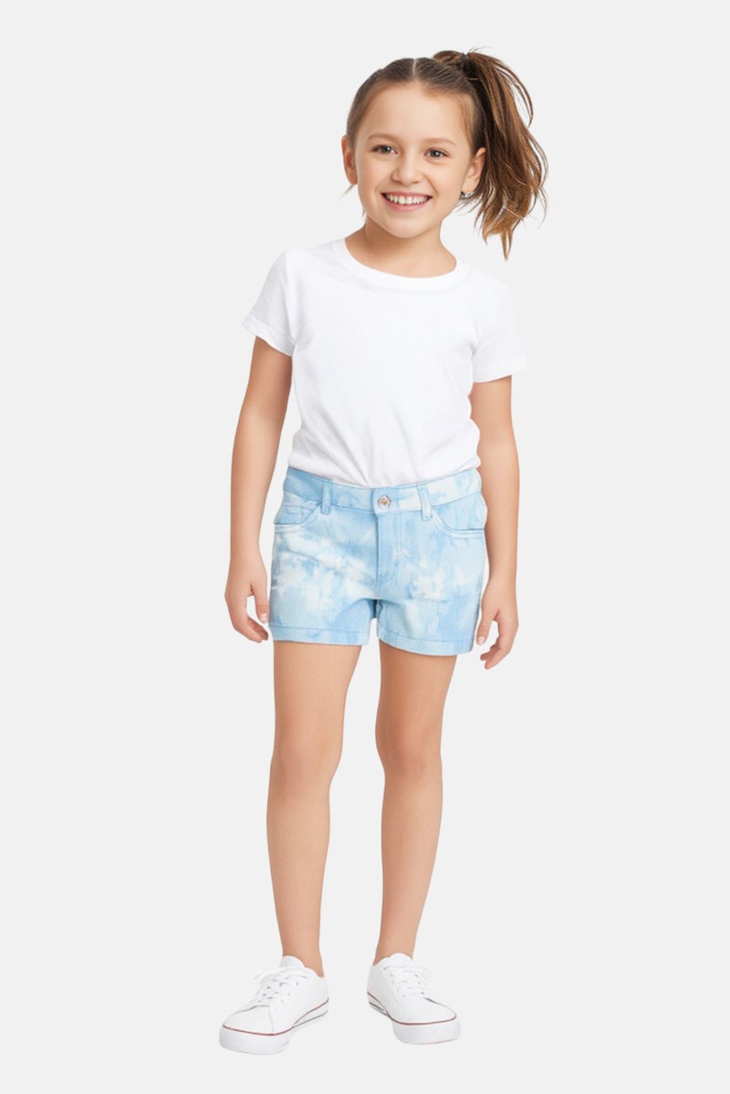 Levi's Kids Girl Tie Die Denim Shorts, Multicolor - Image 1
