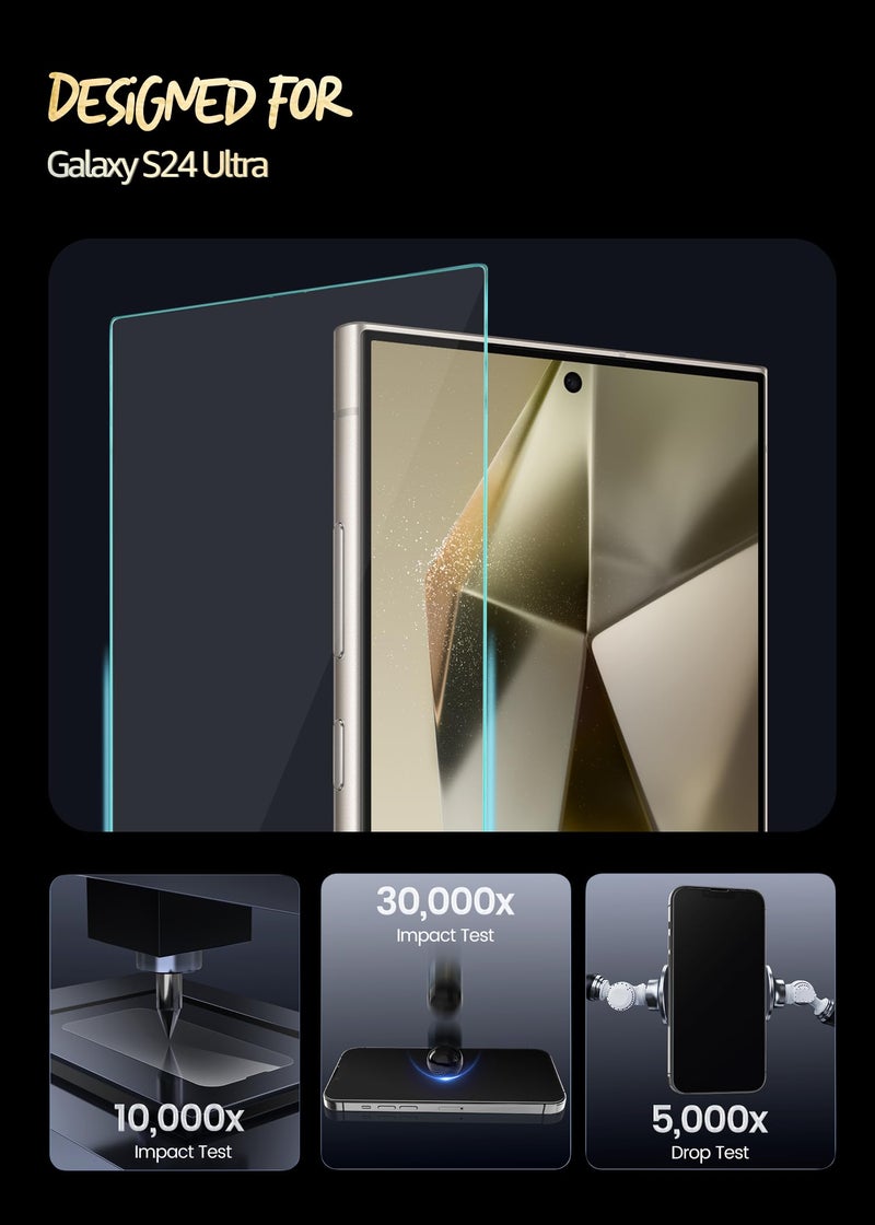 Lensarmor Samsung S24 Ultra Privacy Tempered Glass Borderless – Ultrasonic Fingerprint Compatible Screen Protector for Galaxy S24 Ultra 5G – Military Grade Privacy Screen Guard, 6.9" - Image 5