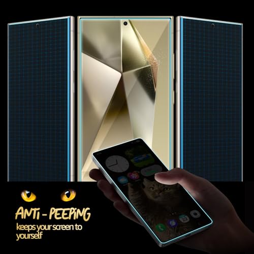 Lensarmor Samsung S24 Ultra Privacy Tempered Glass Borderless – Ultrasonic Fingerprint Compatible Screen Protector for Galaxy S24 Ultra 5G – Military Grade Privacy Screen Guard, 6.9" - Image 2