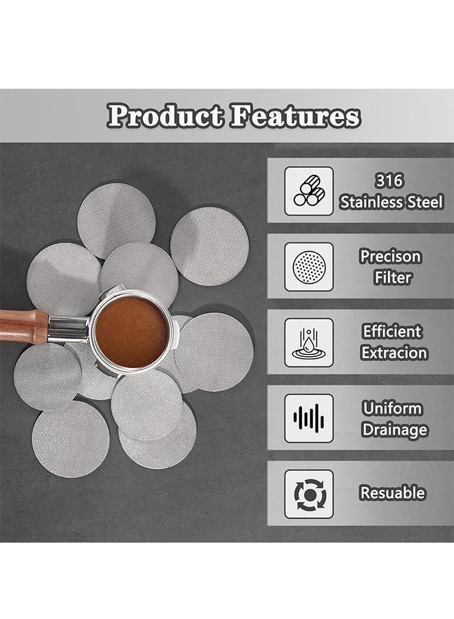 اتش واي شاشة إسبرسو 51 مم - صفيحة شبكية من الفولاذ المقاوم للصدأ لمرشح القهوة Portafilter لسلة 51 مم - Image 3