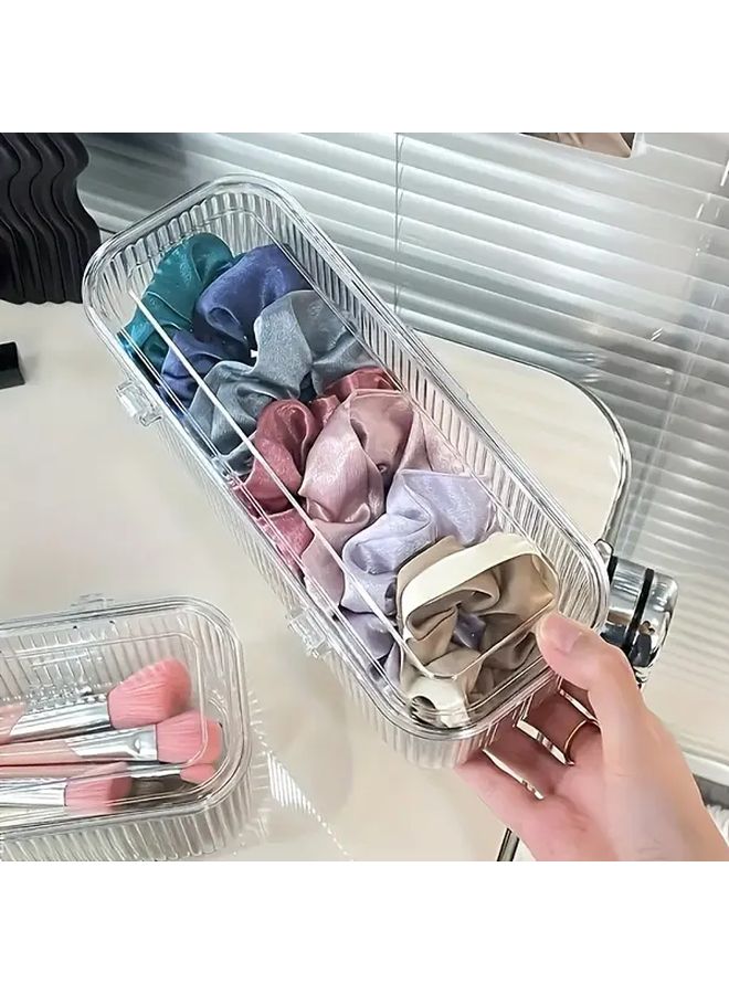 Transparent Plastic Cosmetic Storage Box For Brushes Sponges Puff Dustproof Portable - Image 2