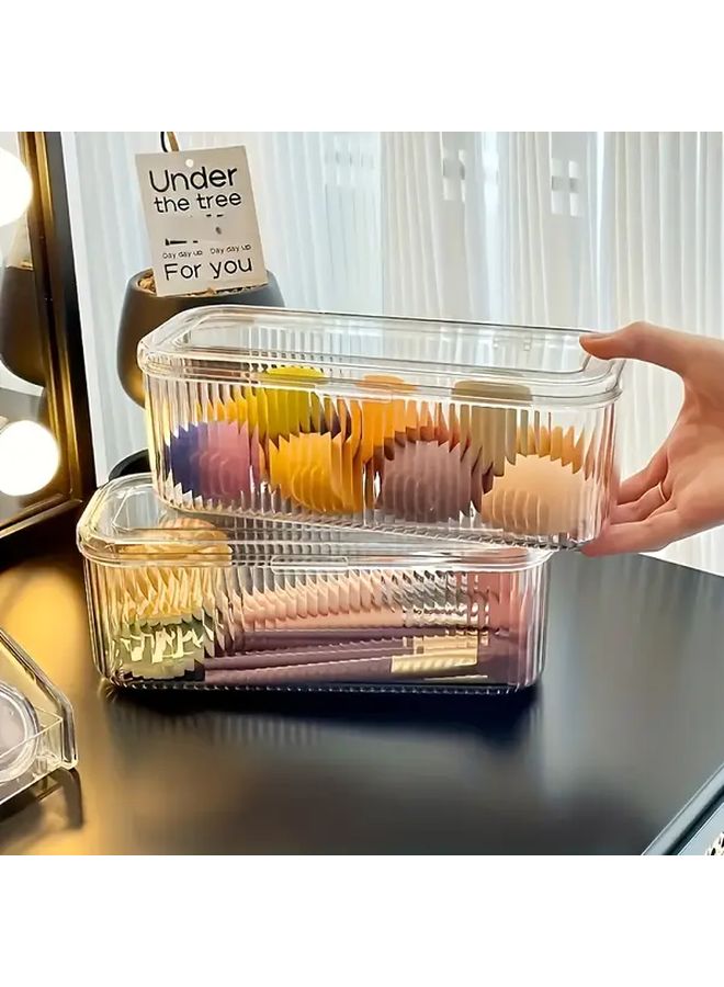 Transparent Plastic Cosmetic Storage Box For Brushes Sponges Puff Dustproof Portable - Image 4