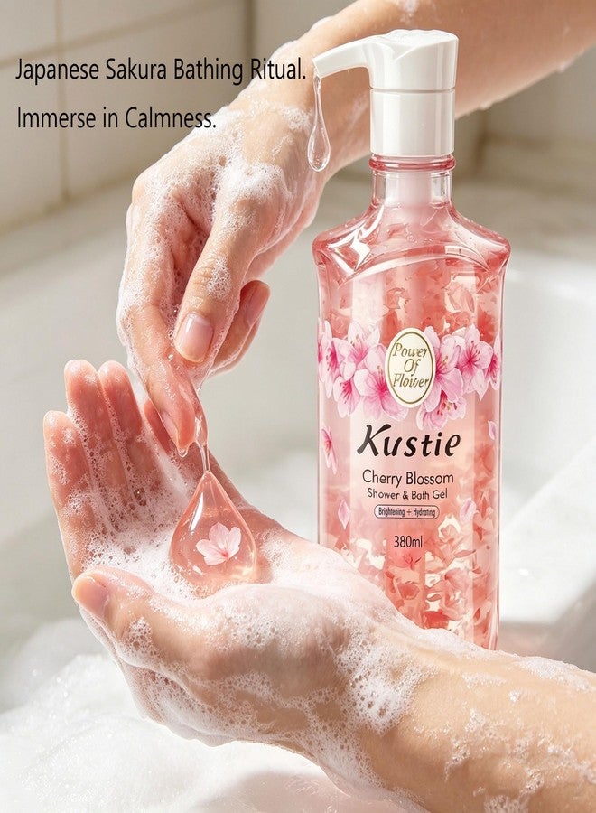 Kustie Cherry Blossom Body Wash, Gentle Low pH Shower Gel, Multi-Ingredient - Image 2