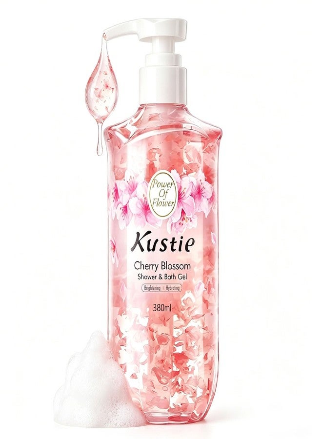 Kustie Cherry Blossom Body Wash, Gentle Low pH Shower Gel, Multi-Ingredient - Image 1