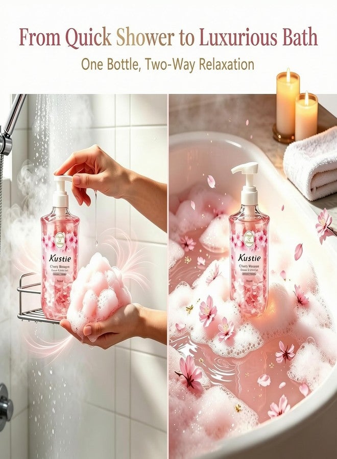 Kustie Cherry Blossom Body Wash, Gentle Low pH Shower Gel, Multi-Ingredient - Image 3