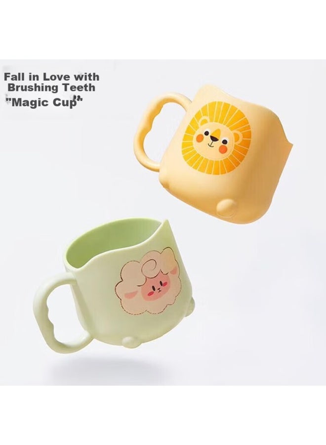 Kub Kids Toothbrushing Cup, Shatterproof Rinse Cup For Baby, Household Mouthwash Cup For Girls And Boys, Sheep Kiki Design - Image 1