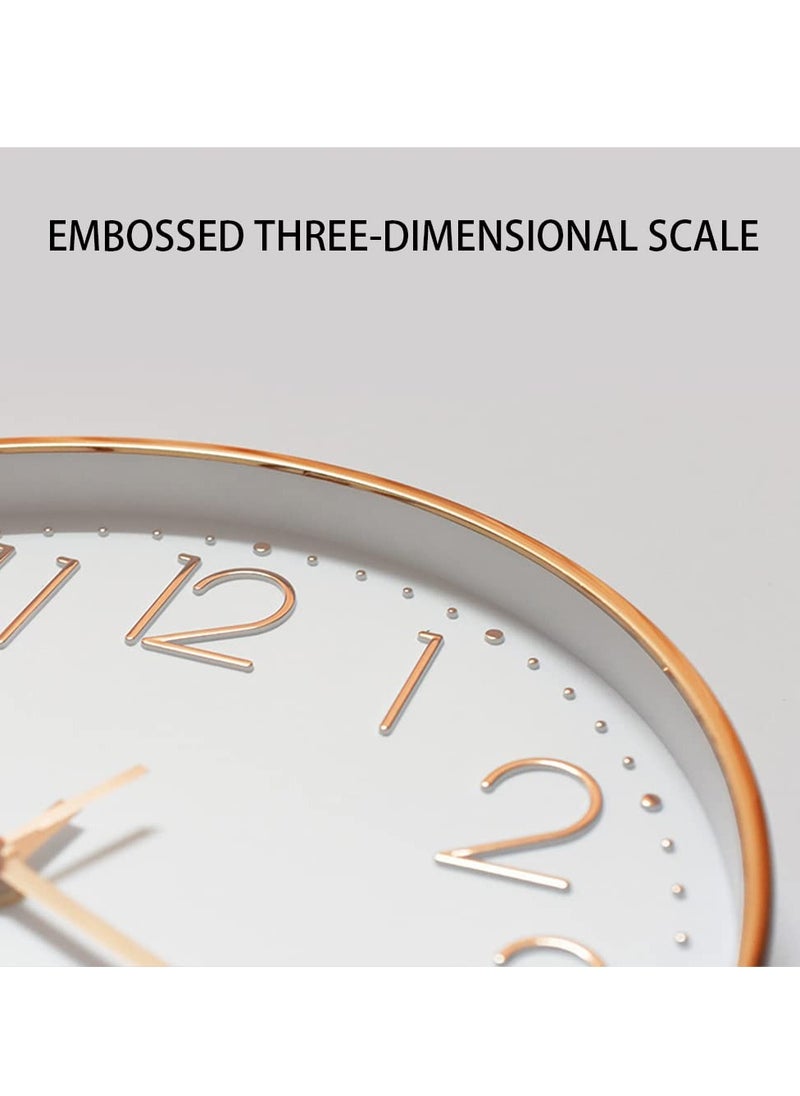 MIXDE Wall Clock, Silent Non Ticking Quality Quartz Battery Operated, Round Easy to Read, Silent Wall Clock for Bedrrom, Living Room, Kitchen, Office, School Home Decor  - Image 3
