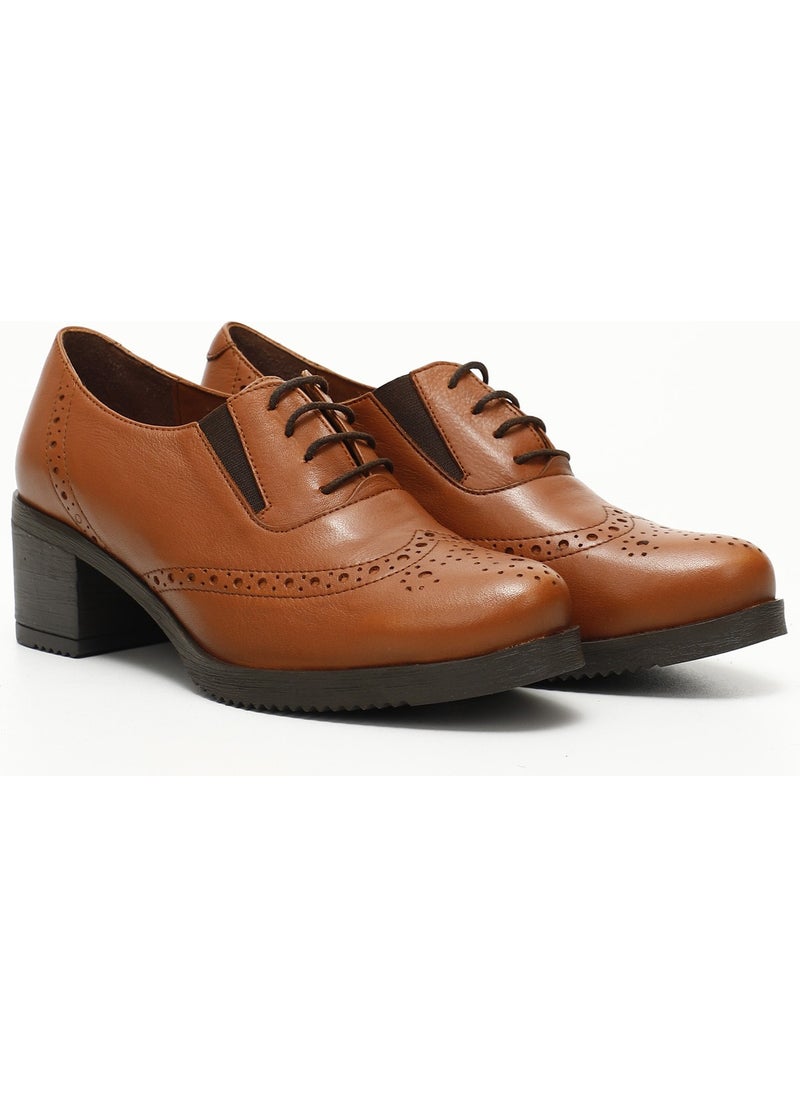 Gönderi(r) Gön Genuine Leather Round Toe Medium Heel Rubber Sole Lace-Up Women's Shoes 24231  - Image 3
