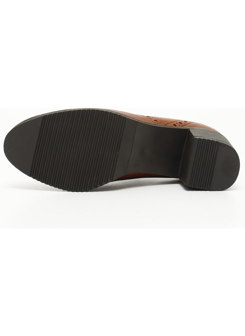 Gönderi(r) Gön Genuine Leather Round Toe Medium Heel Rubber Sole Lace-Up Women's Shoes 24231  - Image 5