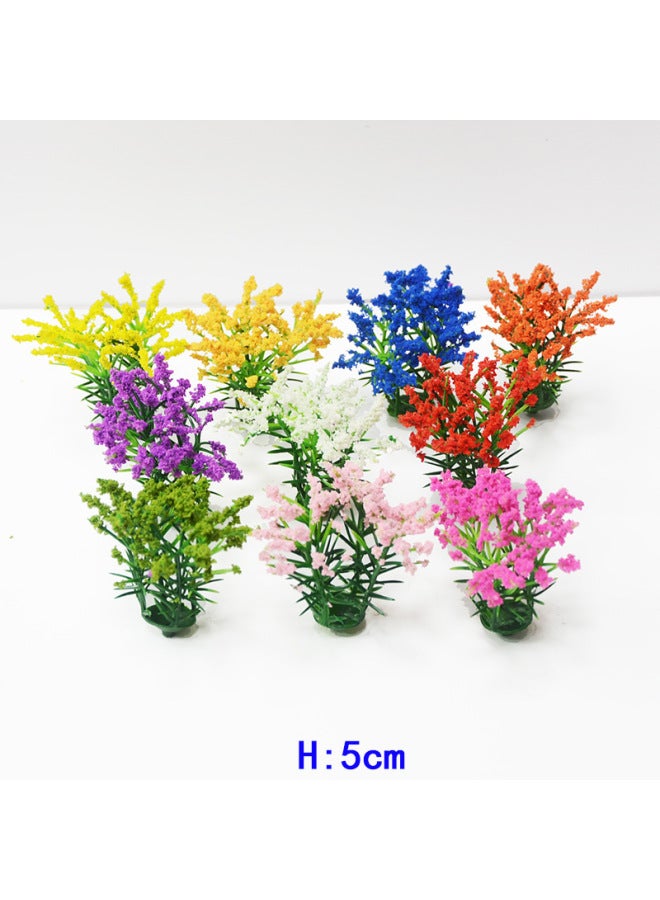 Miniature Landscape Model Flowers And Plants Mini Plastic Green Plants Small Flowers Grass Sand Table Ring Art Scene Simulation Bushes-Color:5cm White One  - Image 3