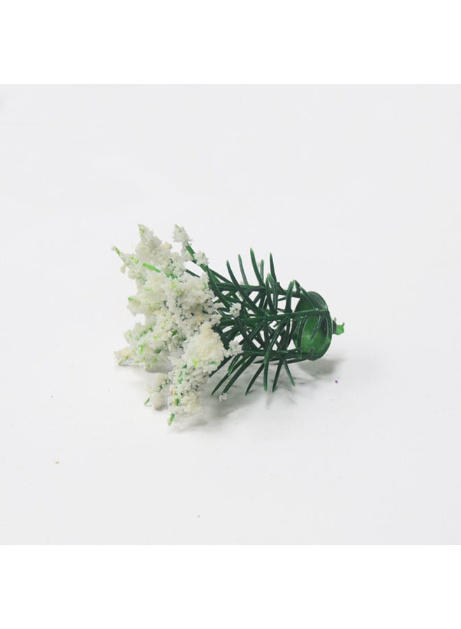 Miniature Landscape Model Flowers And Plants Mini Plastic Green Plants Small Flowers Grass Sand Table Ring Art Scene Simulation Bushes-Color:5cm White One  - Image 1
