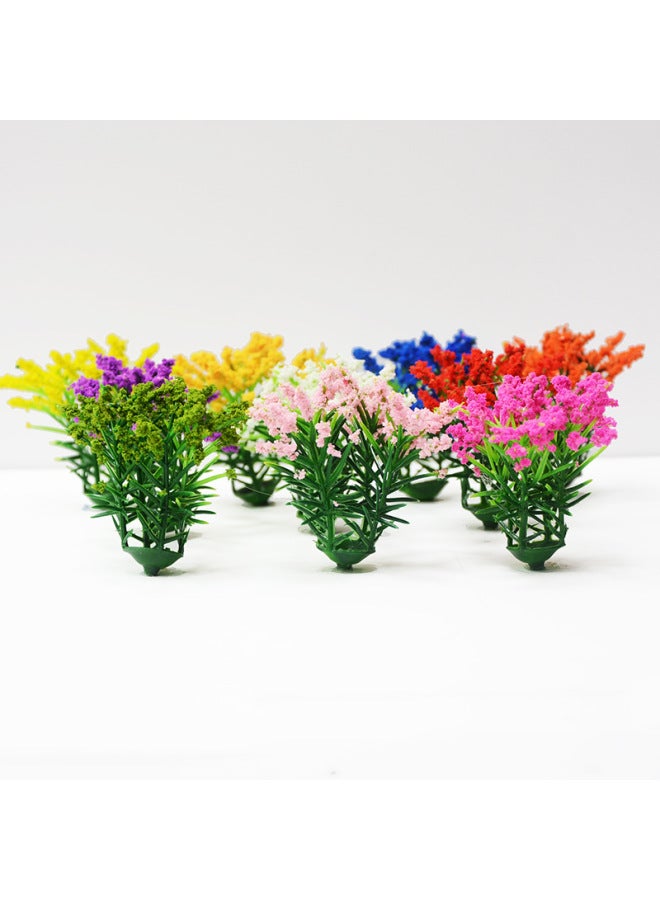 Miniature Landscape Model Flowers And Plants Mini Plastic Green Plants Small Flowers Grass Sand Table Ring Art Scene Simulation Bushes-Color:5cm White One  - Image 5