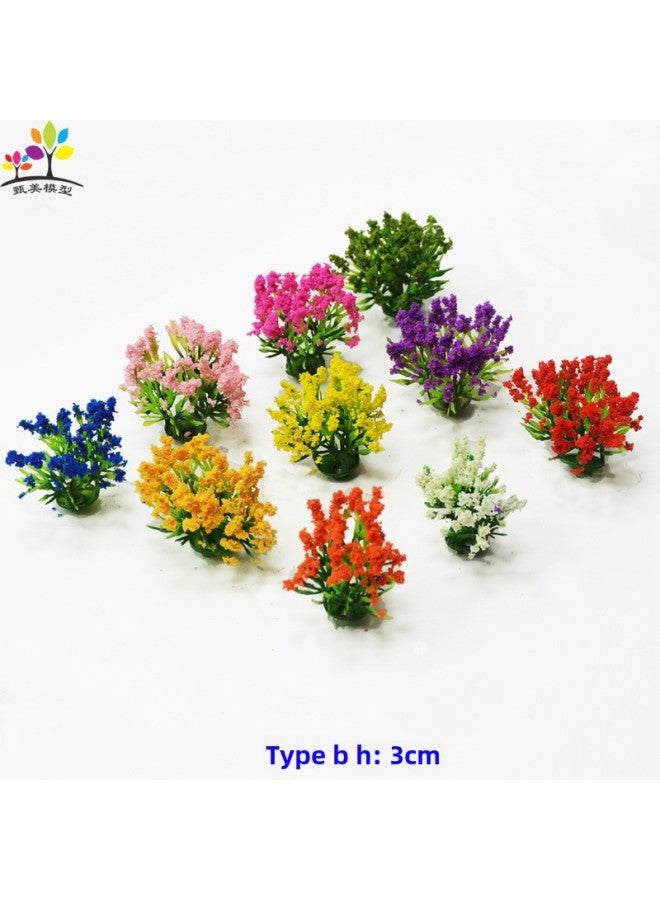 Miniature Landscape Model Flowers And Plants Mini Plastic Green Plants Small Flowers Grass Sand Table Ring Art Scene Simulation Bushes-Color:5cm White One  - Image 4