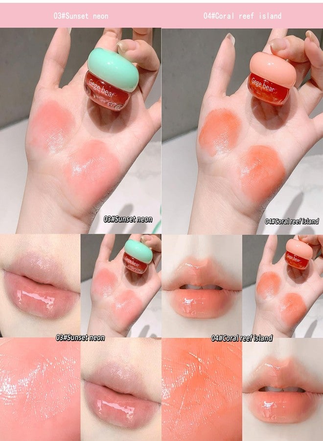Gege Bear Jelly Lip Gloss For Women | Fruity Flavoured, Jelly-Soft, Ultra-Glossy Shine, Juicy Lips with Moisturizing Care | 8 Playful Shades | Sheer Tint &Tinted Lip Balm Effect | Lightweight & Comfortable Wear | Adorable Pastel Packaging (01 Warm and Sweet Peach, 4.5g) - Image 4